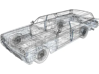 Chevrolet Impala Wagon (1958) 3D Model preview