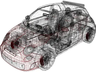 Fiat 500C Abarth (2014) 3D Model preview