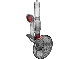 IAR 99 Front Landing Gear 3D Model preview