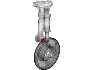 IAR 99 Main Landing Gear 3D Model preview