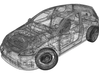 Volkswagen Golf R (2014) 3D Model preview