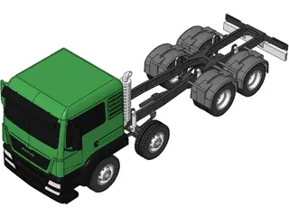 MAN TGS Truck 8x4 3D Model preview
