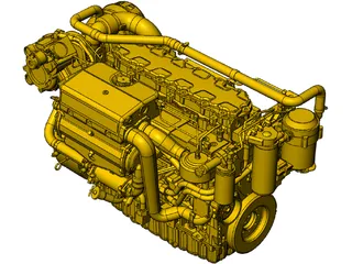 Cat C7 Engine 3D Model preview