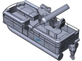 Pontoon Boat 3D Model preview