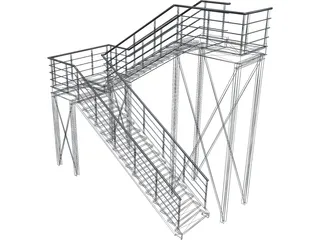 Metal Stairs 3D Model preview