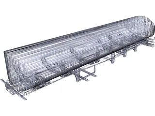 Tanker Semitrailer Frame 3D Model preview
