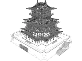 Chinese Castle 3D Model preview
