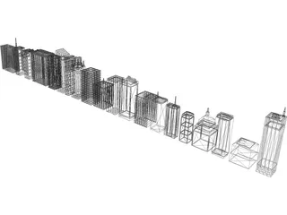 Low-Poly Buildings Collection 3D Model preview