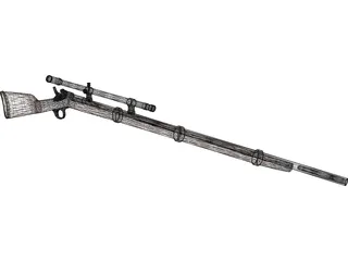 Remington Rolling Block Rifle 3D Model preview