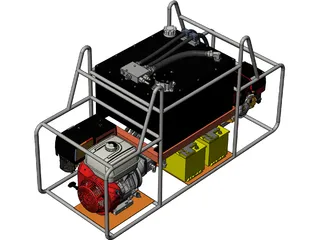 Hydraulic Station with 2 Honda GX 390 3D Model preview