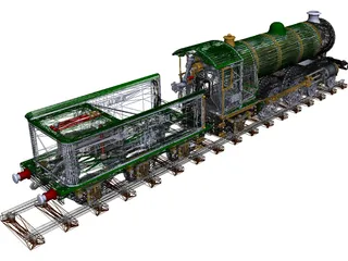 LBSC Ayesha II Steam Train 3D Model preview
