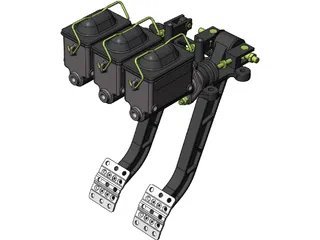 Wilwood 34011299 Reverse Mount Car Pedals 3D Model preview