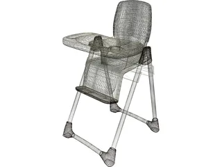 Baby High Chair 3D Model preview