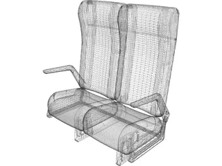 Luxury Bus Seats 3D Model preview