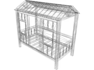 Cabin Bed 3D Model preview