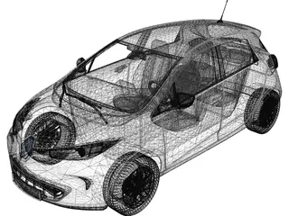 Renault Zoe (2012) 3D Model preview
