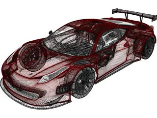 Ferrari 458 GT3 (2014) 3D Model preview