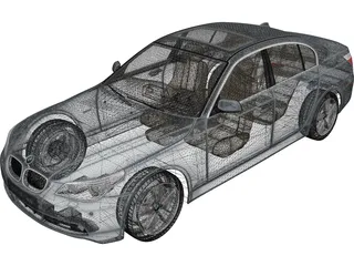 BMW 5-series E60 Sedan (2010) 3D Model preview