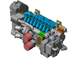 Marine Engine MTU 4500 3D Model preview