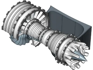 Jet Engine 3D Model preview