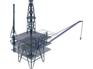 Oil Platform 3D Model preview