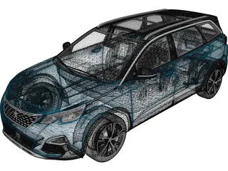 Peugeot 5008 (2017) 3D Model preview