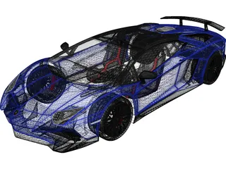 Lamborghini Aventador LP750-4 SV Roadster (2016) 3D Model preview