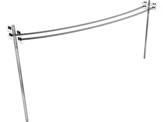 Telephone Pole 3D Model preview