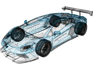 Lamborghini Aventador LB-Works 3D Model preview