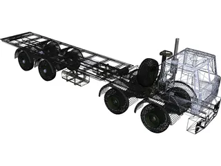 Volat MZKT 65272 8x8 Military Truck 3D Model preview