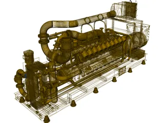 Caterpillar G35 20C V20 2MW 3D Model preview