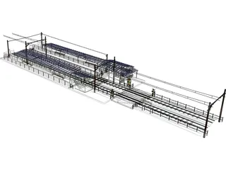 Train Station 3D Model preview