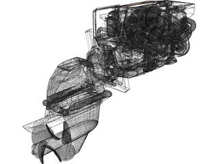 Yanmar 4BY2 180Z 3D Model preview