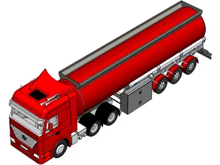 Mercedes-Benz Tanker Semi Trailer 3D Model preview