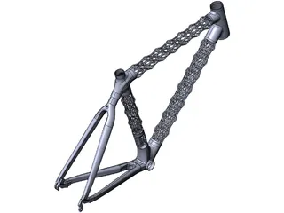 IsoTruss Road Bike Frame 3D Model preview