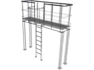 Steel Industrial Platform 3D Model preview