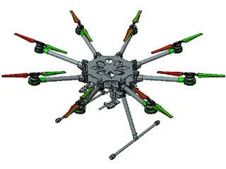 DJI S1000 Spreading Wings 3D Model preview