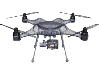 Four-Rotor UAV Drone 3D Model preview