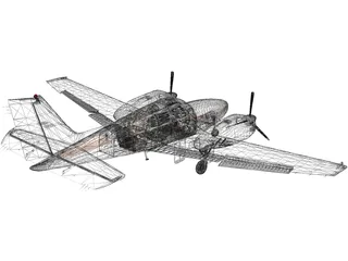 Beechcraft Baron 58 3D Model preview