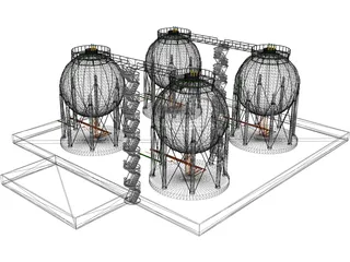 Gas Tanks 3D Model preview