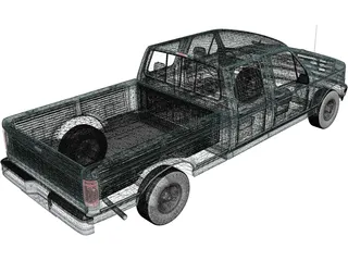 Ford F-150 Crew Cab (1996) 3D Model preview