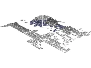 Vancouver City Downtown (Canada) 3D Model preview
