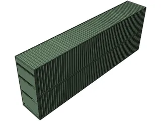 Double Shipping Container 3D Model preview