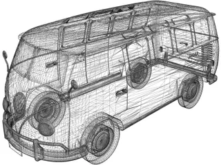 Volkswagen T1 Type 2 3D Model preview