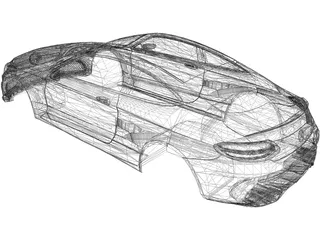 Mercedes-AMG C63 Coupe Body 3D Model preview