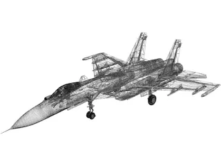 Sukhoi SU-33 Flanker-D 3D Model preview