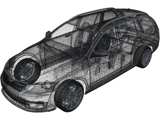 Skoda Octavia Combi (2014) 3D Model preview