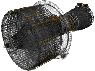 Jet Engine 3D Model preview