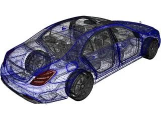 Mercedes-Benz S560 W222 4matic (2018) 3D Model preview