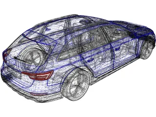 Audi A4 Avant (2018) 3D Model preview